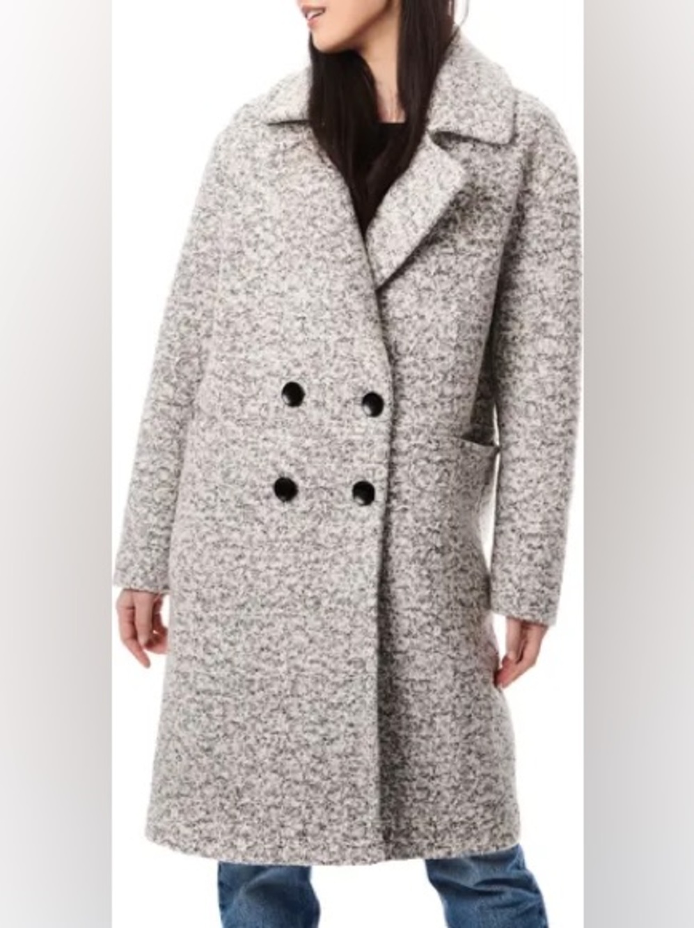 ✨ NWOT Bernardo Double-Breasted Boucle Coat Sz XL - Picture 2 of 6